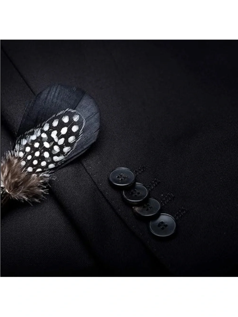 Men's Natural Feather Pre-Tied Bow tie & Lapel Pin
